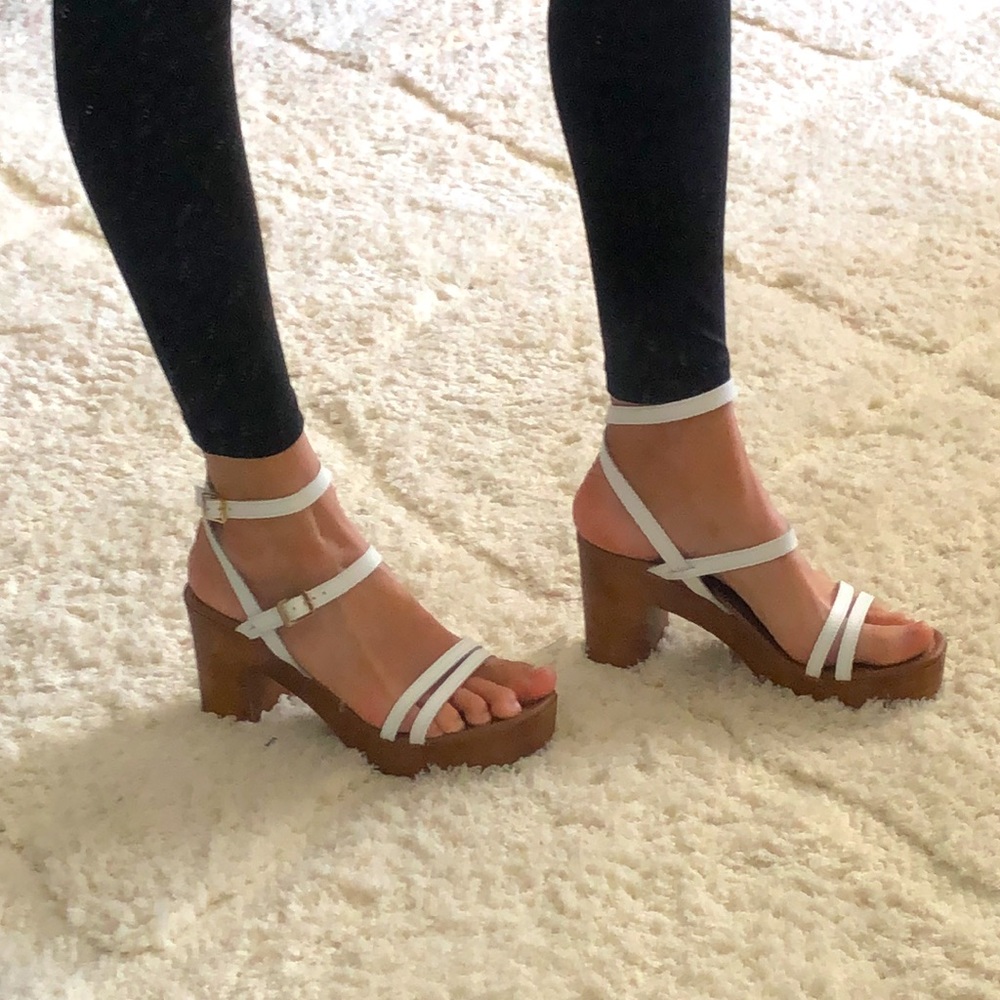 Seychelles White Thin Strapped Platform Sandals - image 7